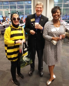"Bee"ball Jan Rowley, Jim Probsdorfer, and Clenise Platt Promoting End Polio Now Games courtesy of Dana Rieves.